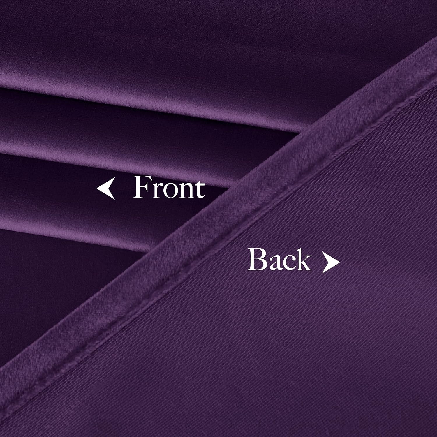 image:imageNICETOWN Black Velvet Blackout Curtains 96 inch Long 2 PanelsPurple Series Purple