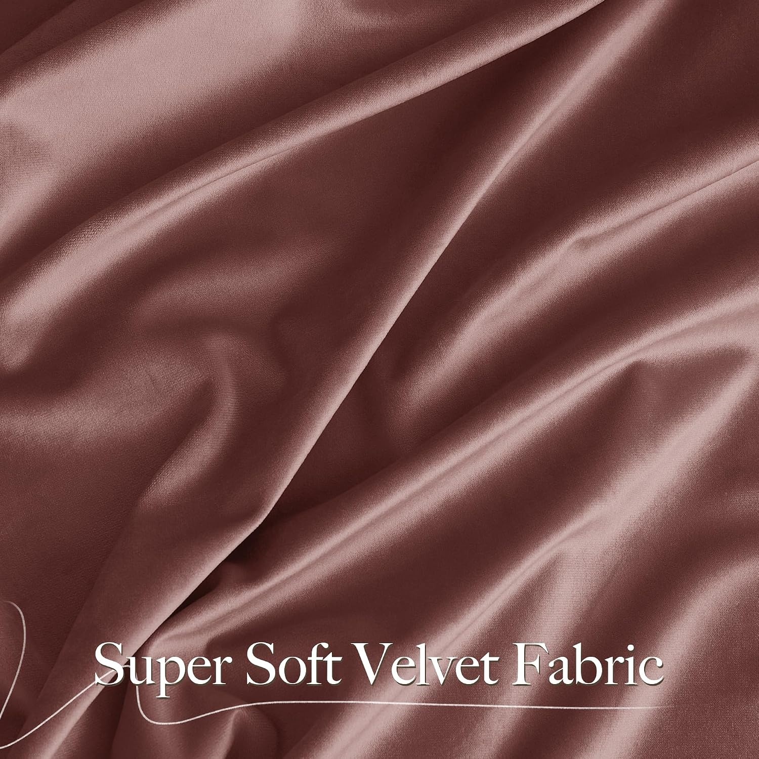 image:imageNICETOWN Black Velvet Blackout Curtains 96 inch Long 2 PanelsPurple Series Wild Rose