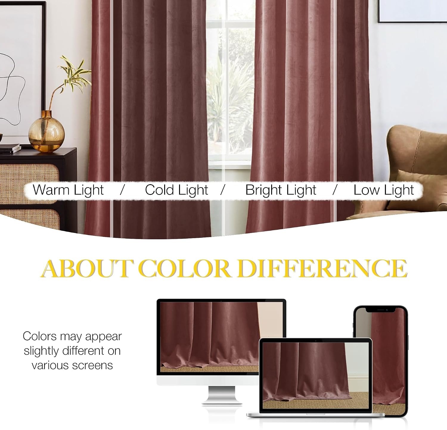 image:imageNICETOWN Black Velvet Blackout Curtains 96 inch Long 2 PanelsPurple Series Wild Rose