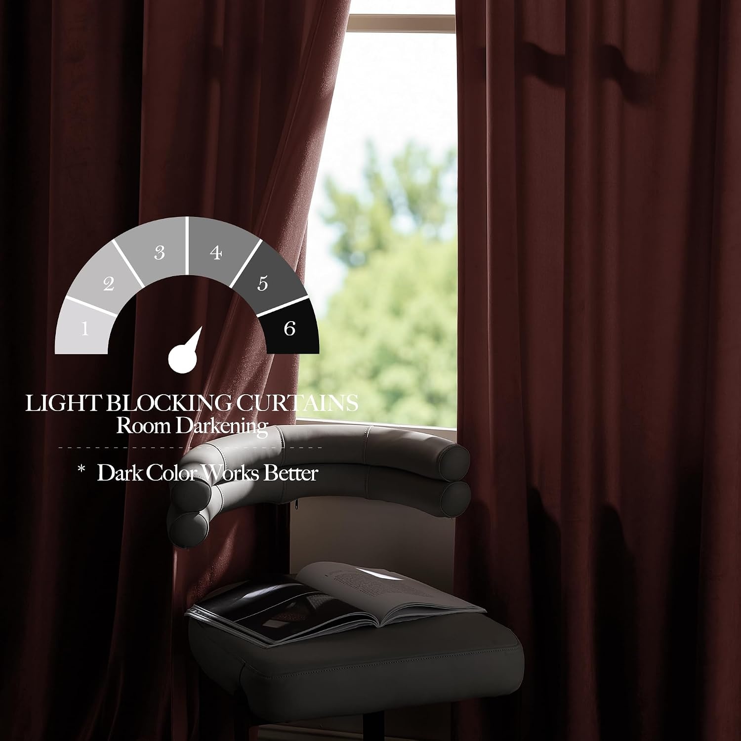 image:imageNICETOWN Black Velvet Blackout Curtains 96 inch Long 2 PanelsPurple Series Wild Rose