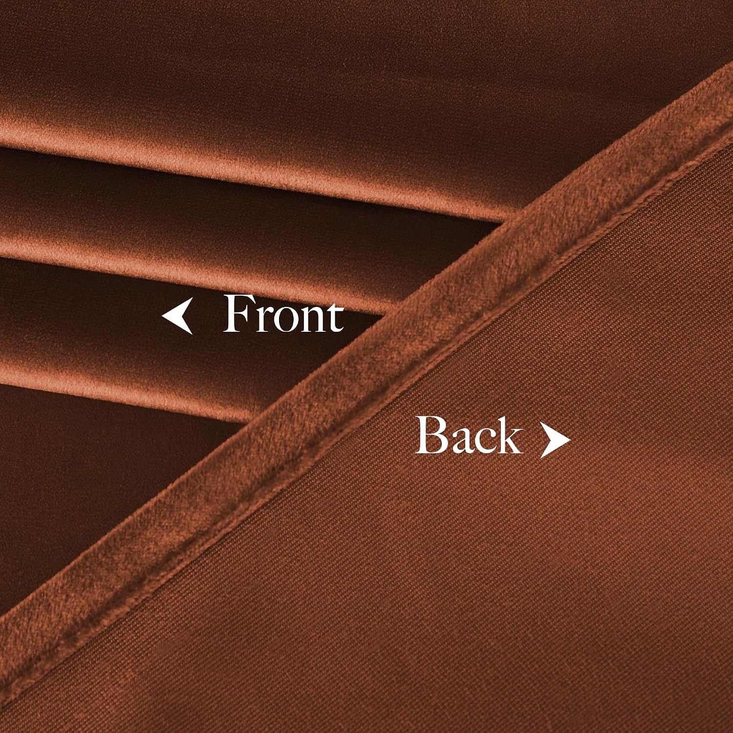 image:imageNICETOWN Black Velvet Blackout Curtains 96 inch Long 2 PanelsRed Series Burnt Orange