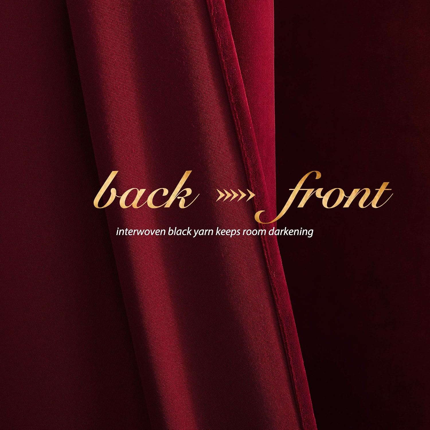image:imageNICETOWN Black Velvet Blackout Curtains 96 inch Long 2 PanelsRed Series Red