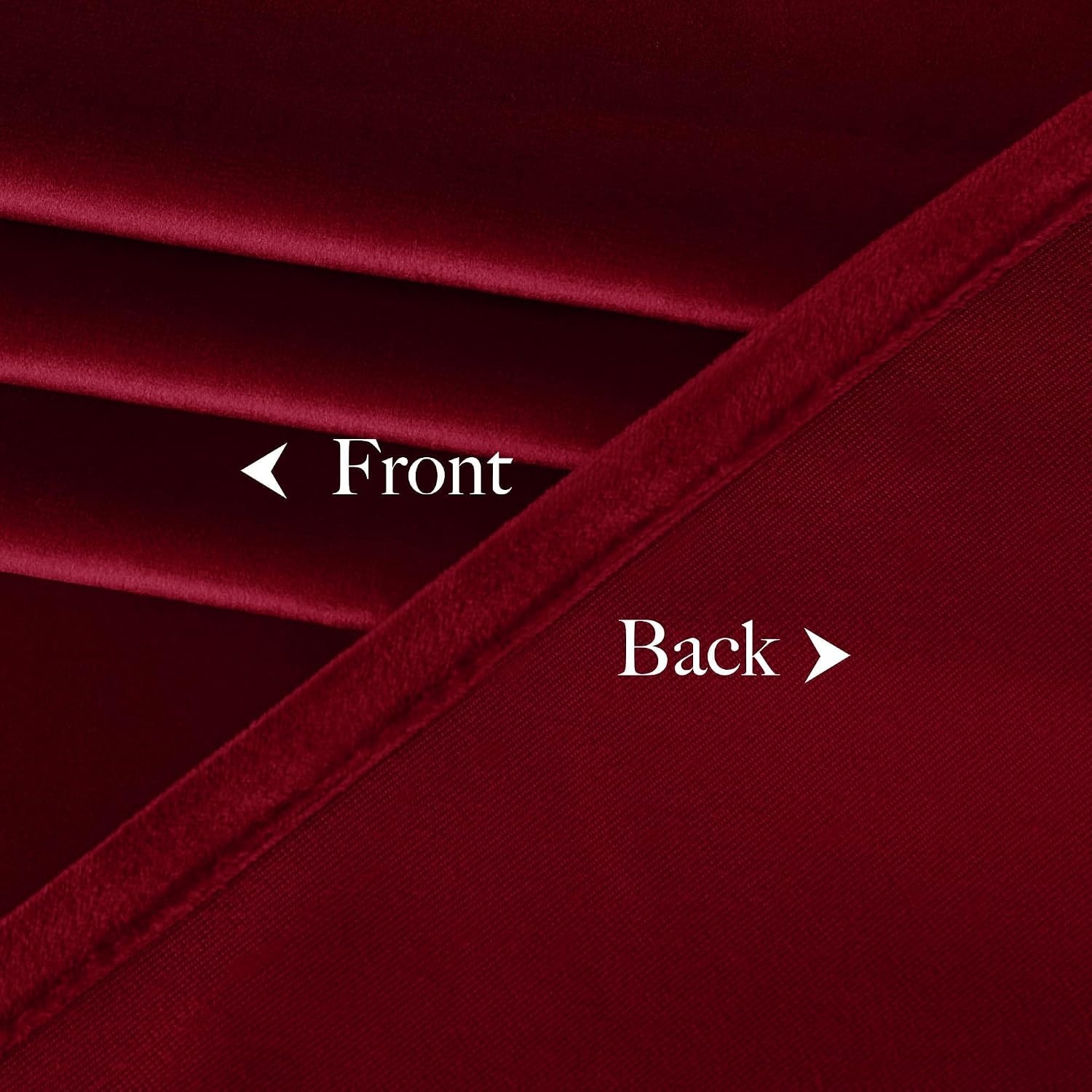 image:imageNICETOWN Black Velvet Blackout Curtains 96 inch Long 2 PanelsRed Series Red