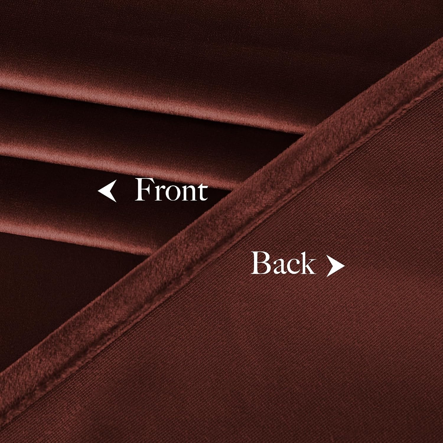 image:imageNICETOWN Black Velvet Blackout Curtains 96 inch Long 2 PanelsRed Series Rust Red