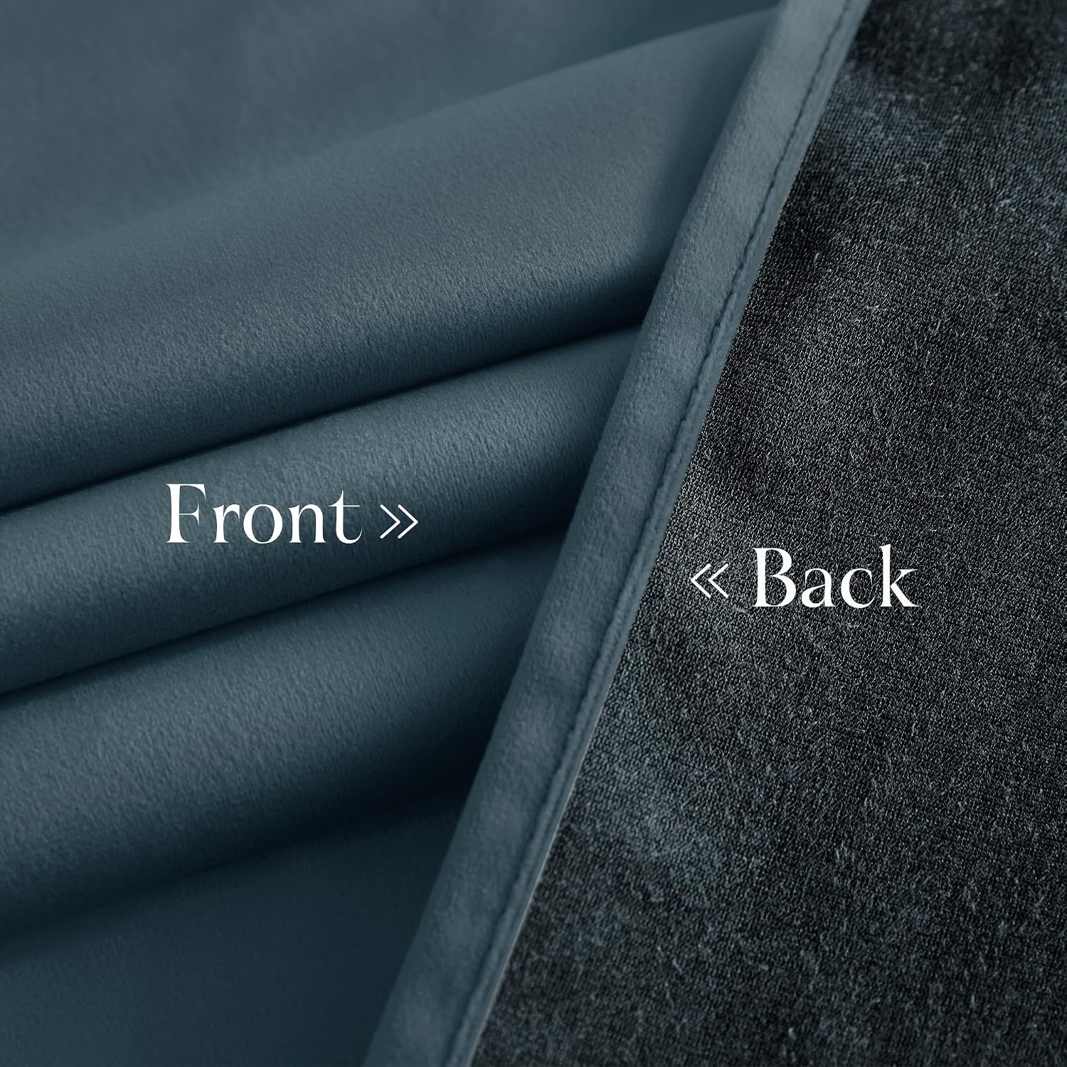 image:imageNICETOWN Black Velvet Blackout Curtains 96 inch Long 2 PanelsSlate Blue
