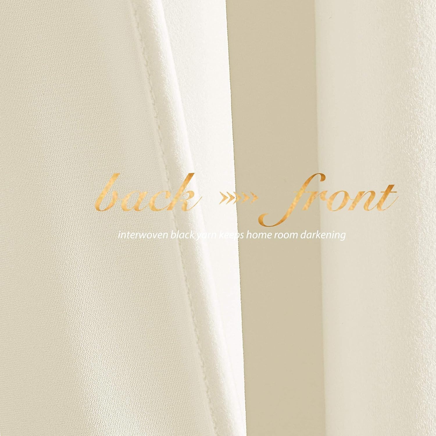 image:imageNICETOWN Black Velvet Blackout Curtains 96 inch Long 2 PanelsWhite Series Ivory White