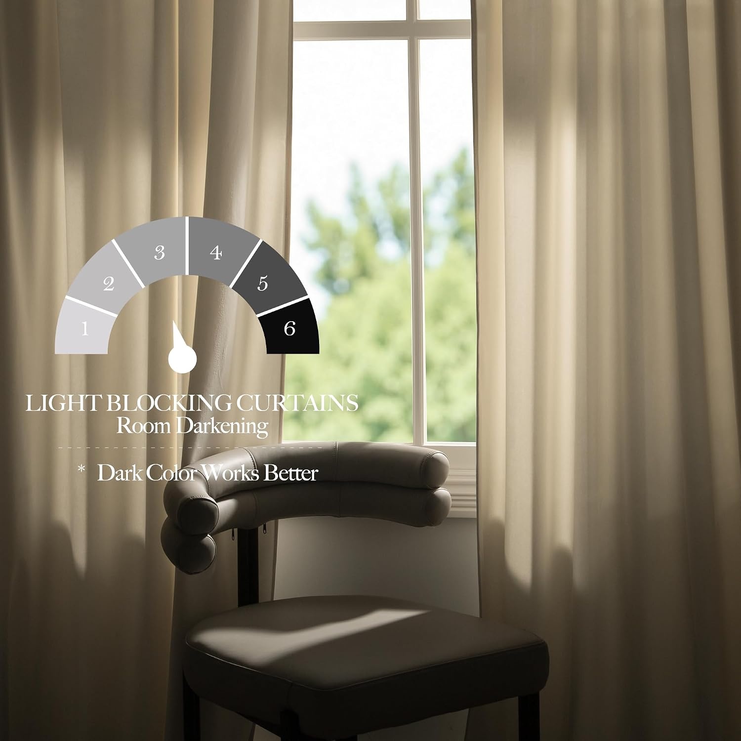 image:imageNICETOWN Black Velvet Blackout Curtains 96 inch Long 2 PanelsWhite Series Ivory White