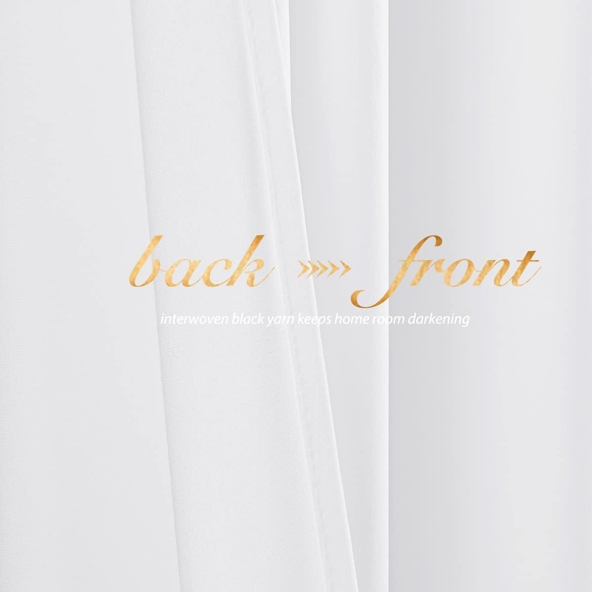 image:imageNICETOWN Black Velvet Blackout Curtains 96 inch Long 2 PanelsWhite Series Pure White