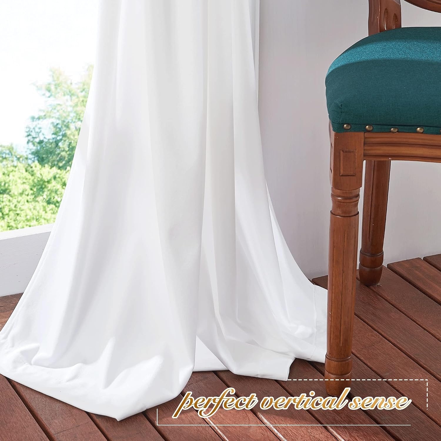 image:imageNICETOWN Black Velvet Blackout Curtains 96 inch Long 2 PanelsWhite Series Pure White