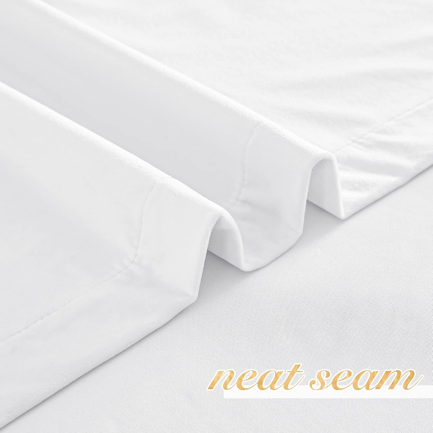 image:imageNICETOWN Black Velvet Blackout Curtains 96 inch Long 2 PanelsWhite Series Pure White