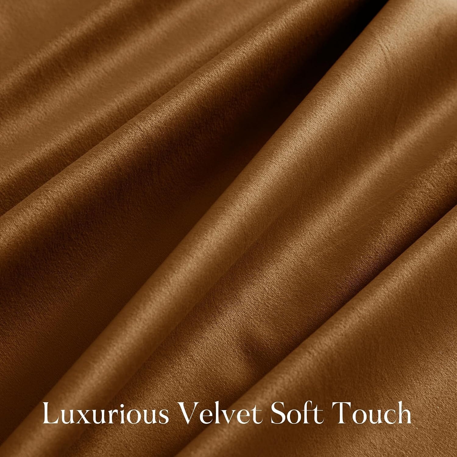 image:imageNICETOWN Black Velvet Blackout Curtains 96 inch Long 2 PanelsYellow Series Bronze