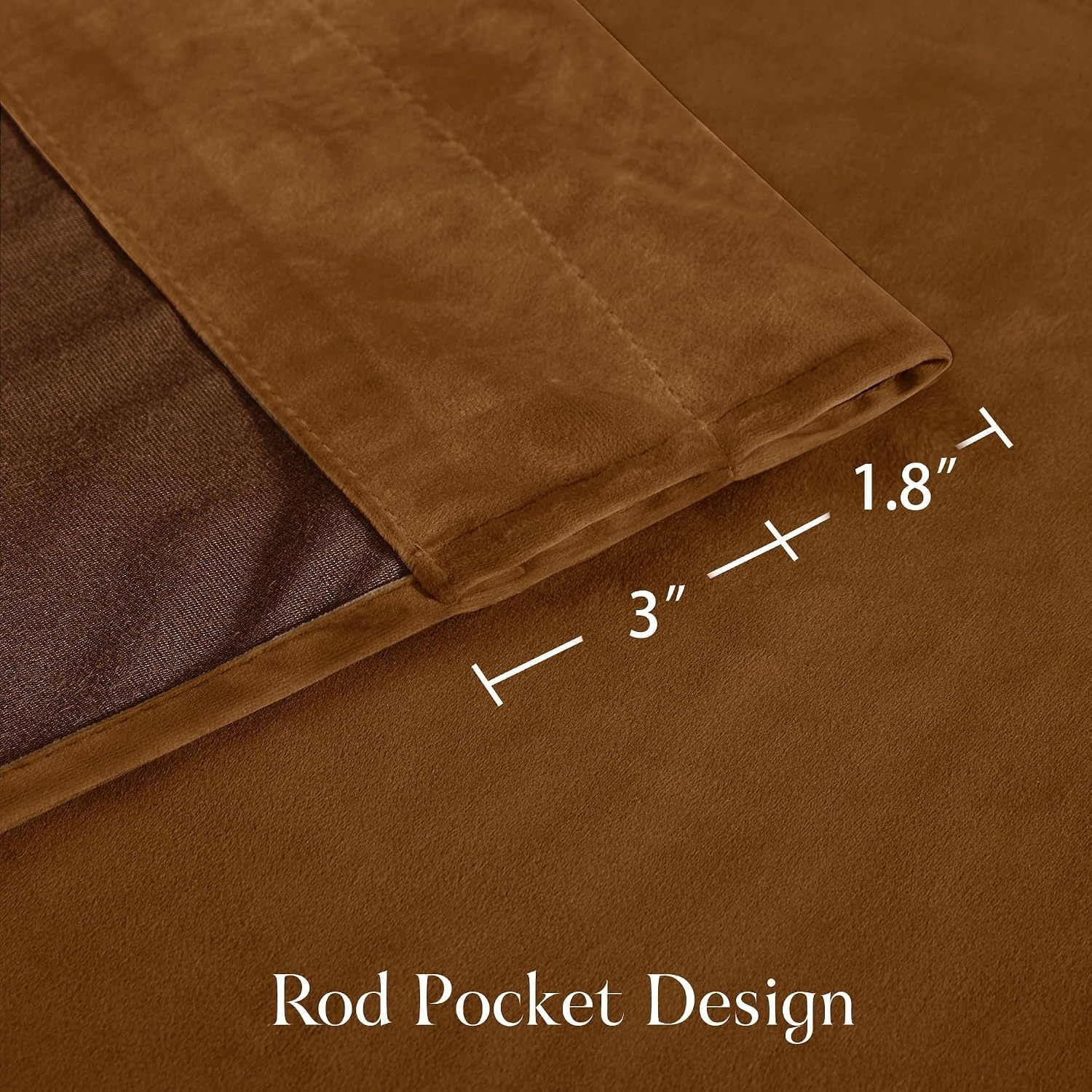 image:imageNICETOWN Black Velvet Blackout Curtains 96 inch Long 2 PanelsYellow Series Bronze
