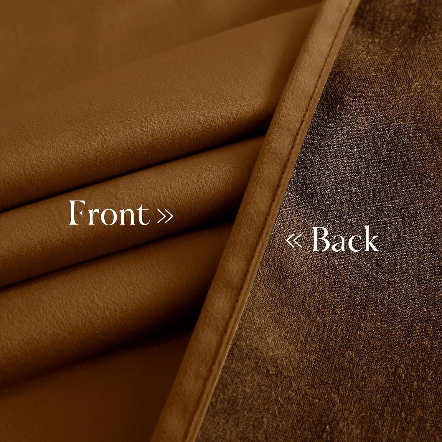 image:imageNICETOWN Black Velvet Blackout Curtains 96 inch Long 2 PanelsYellow Series Bronze