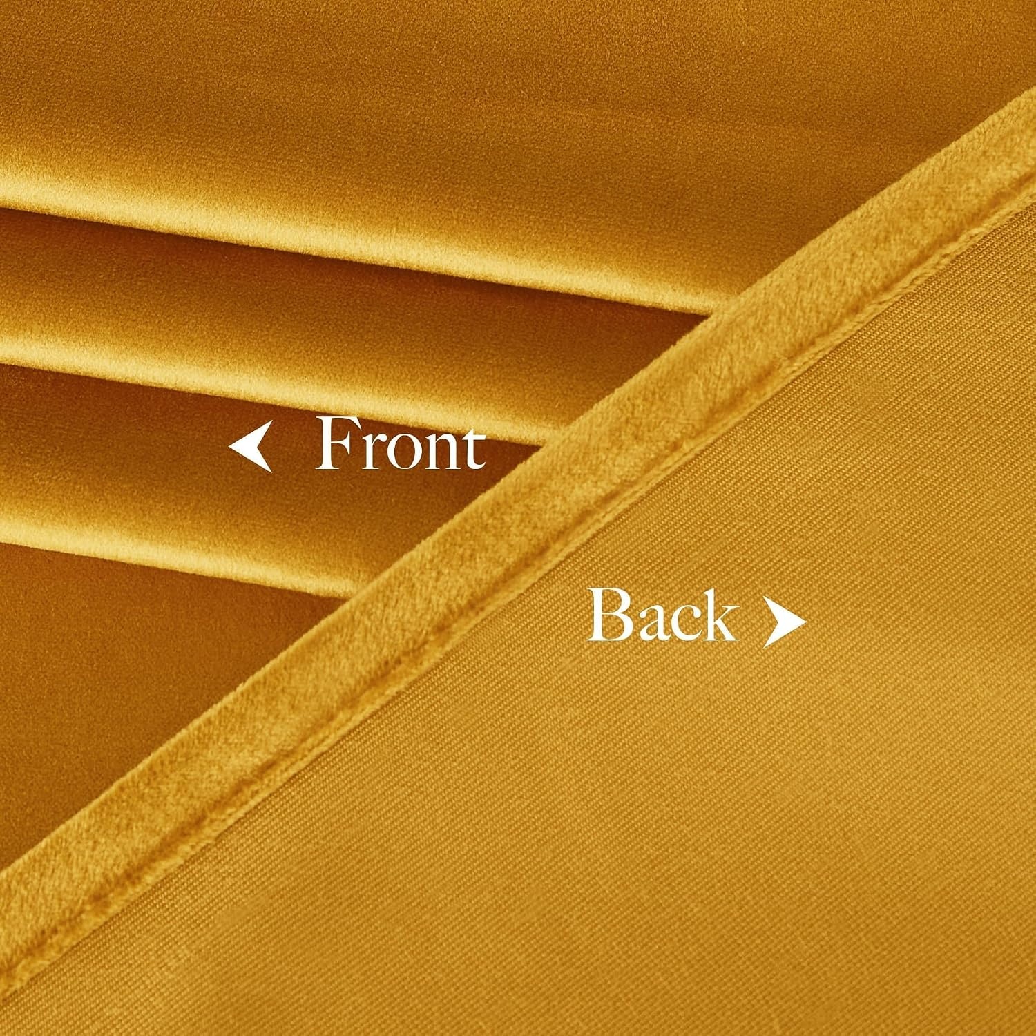 image:imageNICETOWN Black Velvet Blackout Curtains 96 inch Long 2 PanelsYellow Series Yellowish Gold