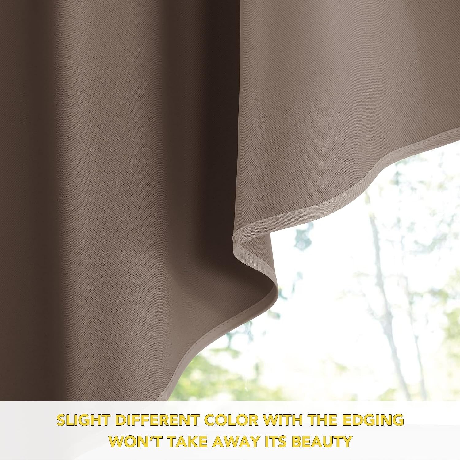 image:imageNICETOWN Blackout Window Treatment Pole Pocket Kitchen Tier Curtains Tailored Scalloped ValanceSwags for Living Room One Pair 36 Wide by 63inches Long Each Panel GreyCappuccino