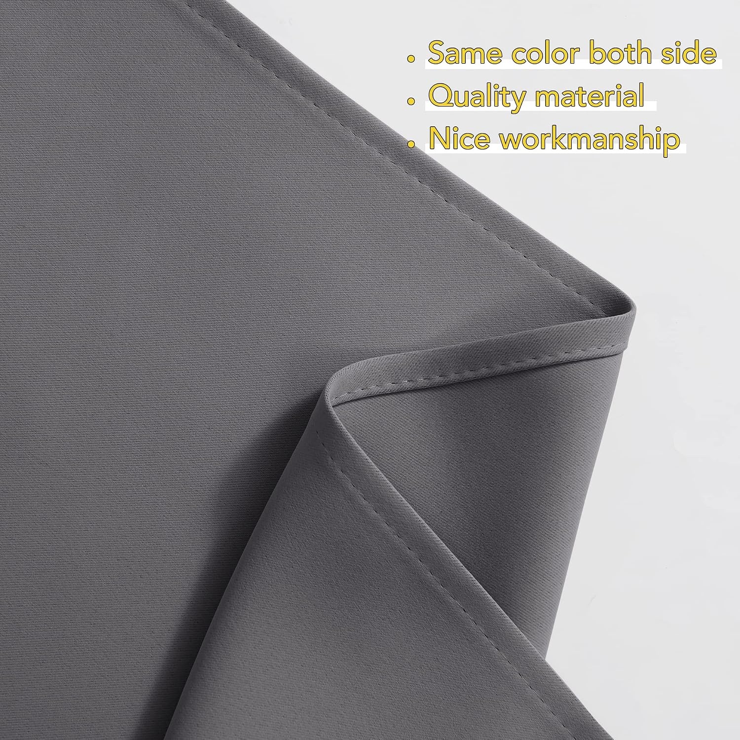 image:imageNICETOWN Blackout Window Treatment Pole Pocket Kitchen Tier Curtains Tailored Scalloped ValanceSwags for Living Room One Pair 36 Wide by 63inches Long Each Panel GreyGrey
