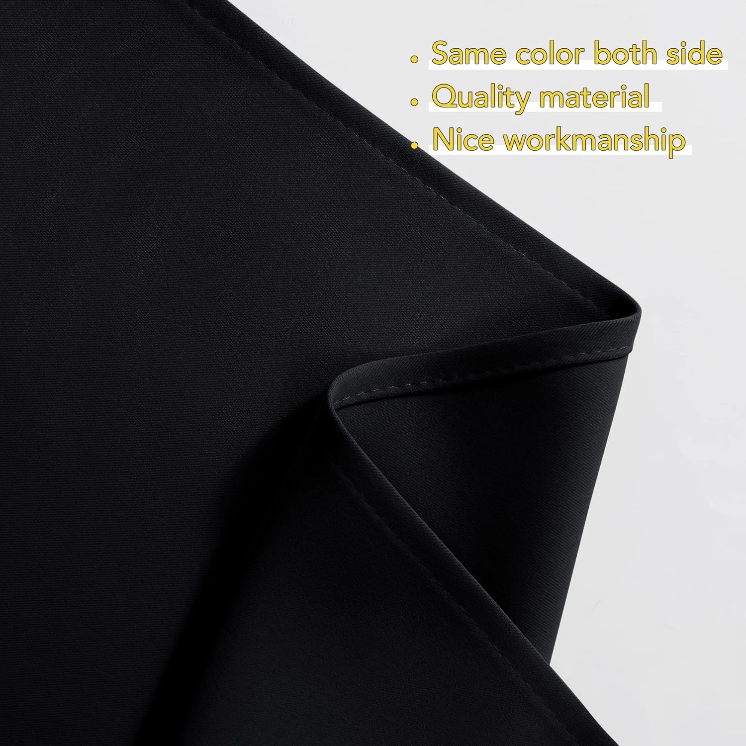 image:imageNICETOWN Blackout Window Treatment Pole Pocket Kitchen Tier Curtains Tailored Scalloped ValanceSwags for Living Room One Pair 36 Wide by 63inches Long Each Panel GreyBlack