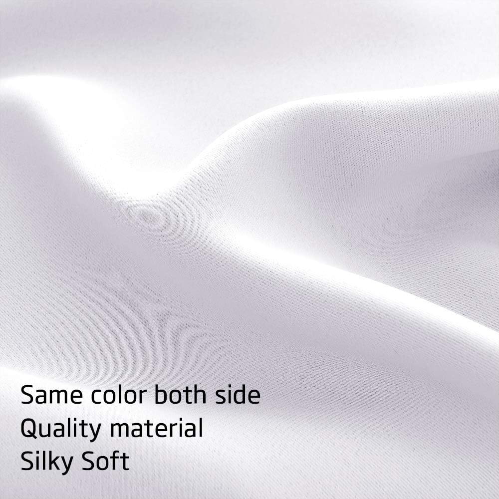 image:imageNICETOWN Blackout Window Treatment Pole Pocket Kitchen Tier Curtains Tailored Scalloped ValanceSwags for Living Room One Pair 36 Wide by 63inches Long Each Panel GreyPure White