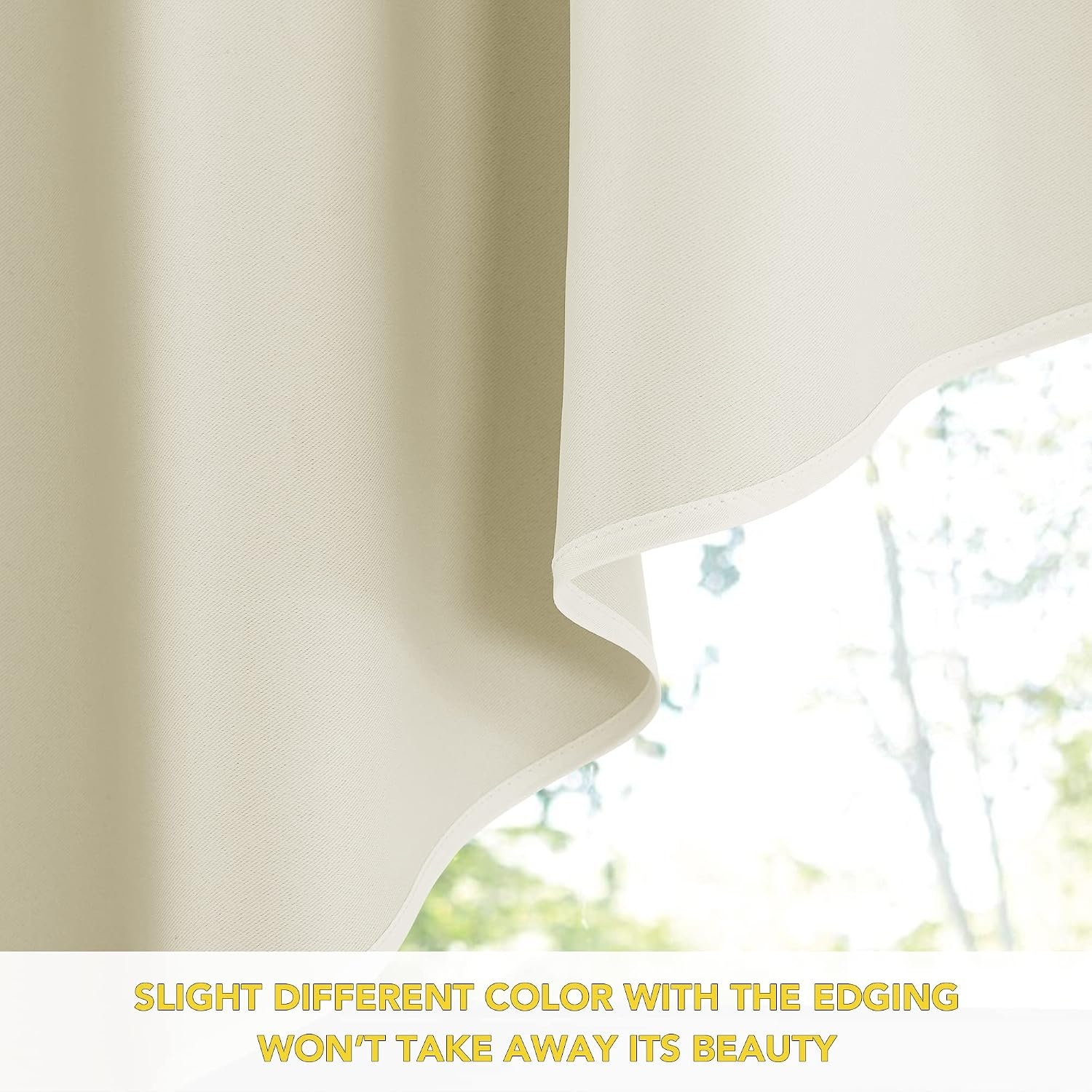 image:imageNICETOWN Blackout Window Treatment Pole Pocket Kitchen Tier Curtains Tailored Scalloped ValanceSwags for Living Room One Pair 36 Wide by 63inches Long Each Panel GreyLight Beige