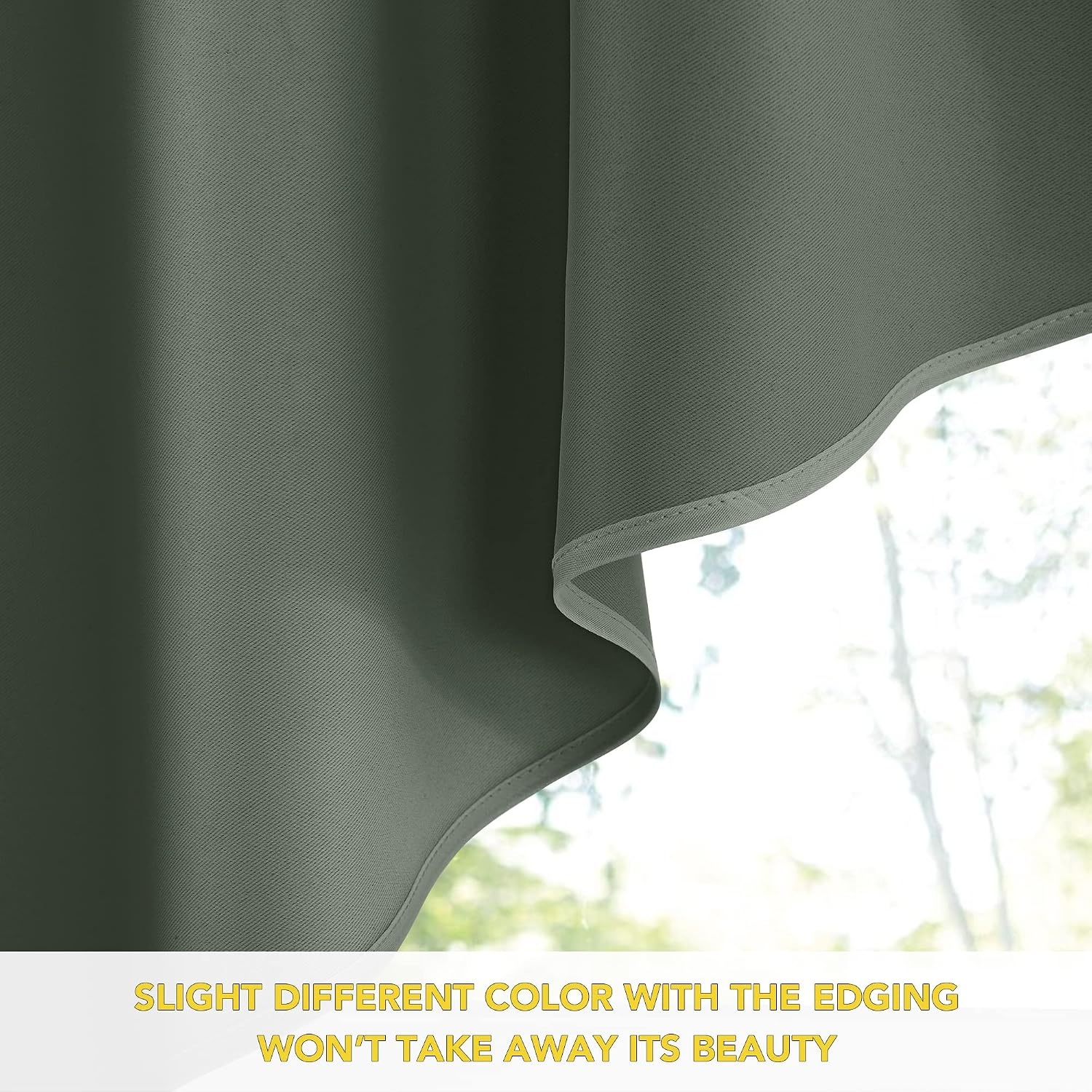 image:imageNICETOWN Blackout Window Treatment Pole Pocket Kitchen Tier Curtains Tailored Scalloped ValanceSwags for Living Room One Pair 36 Wide by 63inches Long Each Panel GreyDark Mallard