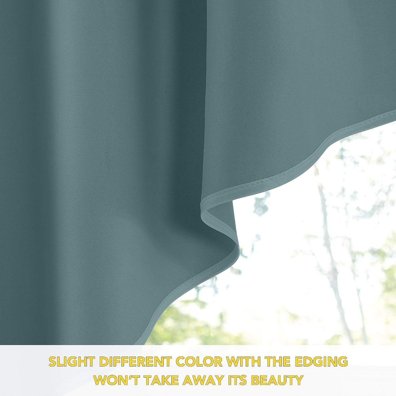 image:imageNICETOWN Blackout Window Treatment Pole Pocket Kitchen Tier Curtains Tailored Scalloped ValanceSwags for Living Room One Pair 36 Wide by 63inches Long Each Panel GreyGreyish Blue