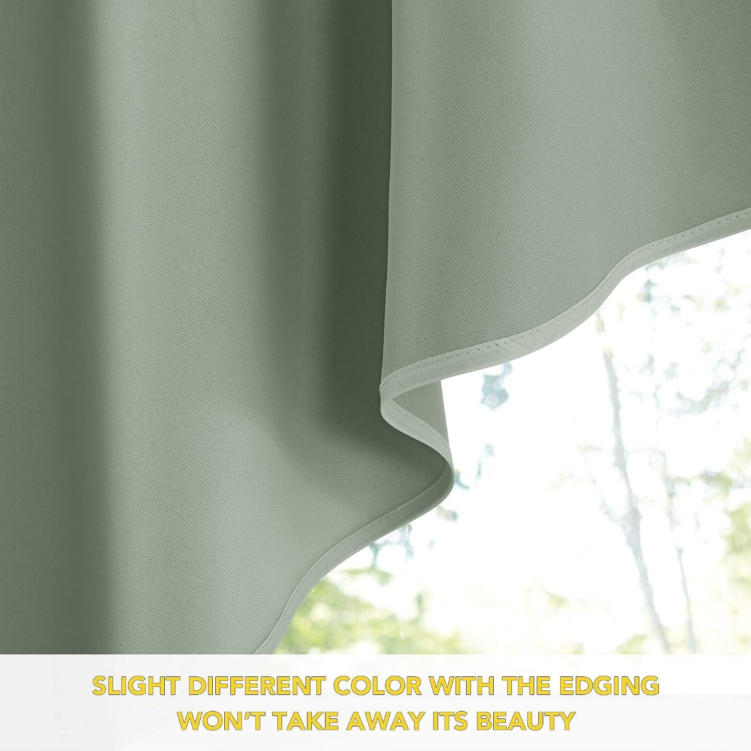 image:imageNICETOWN Blackout Window Treatment Pole Pocket Kitchen Tier Curtains Tailored Scalloped ValanceSwags for Living Room One Pair 36 Wide by 63inches Long Each Panel GreyGreyish Green