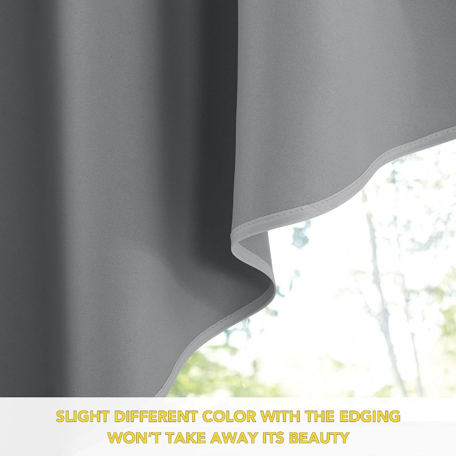 image:imageNICETOWN Blackout Window Treatment Pole Pocket Kitchen Tier Curtains Tailored Scalloped ValanceSwags for Living Room One Pair 36 Wide by 63inches Long Each Panel GreySilver Grey