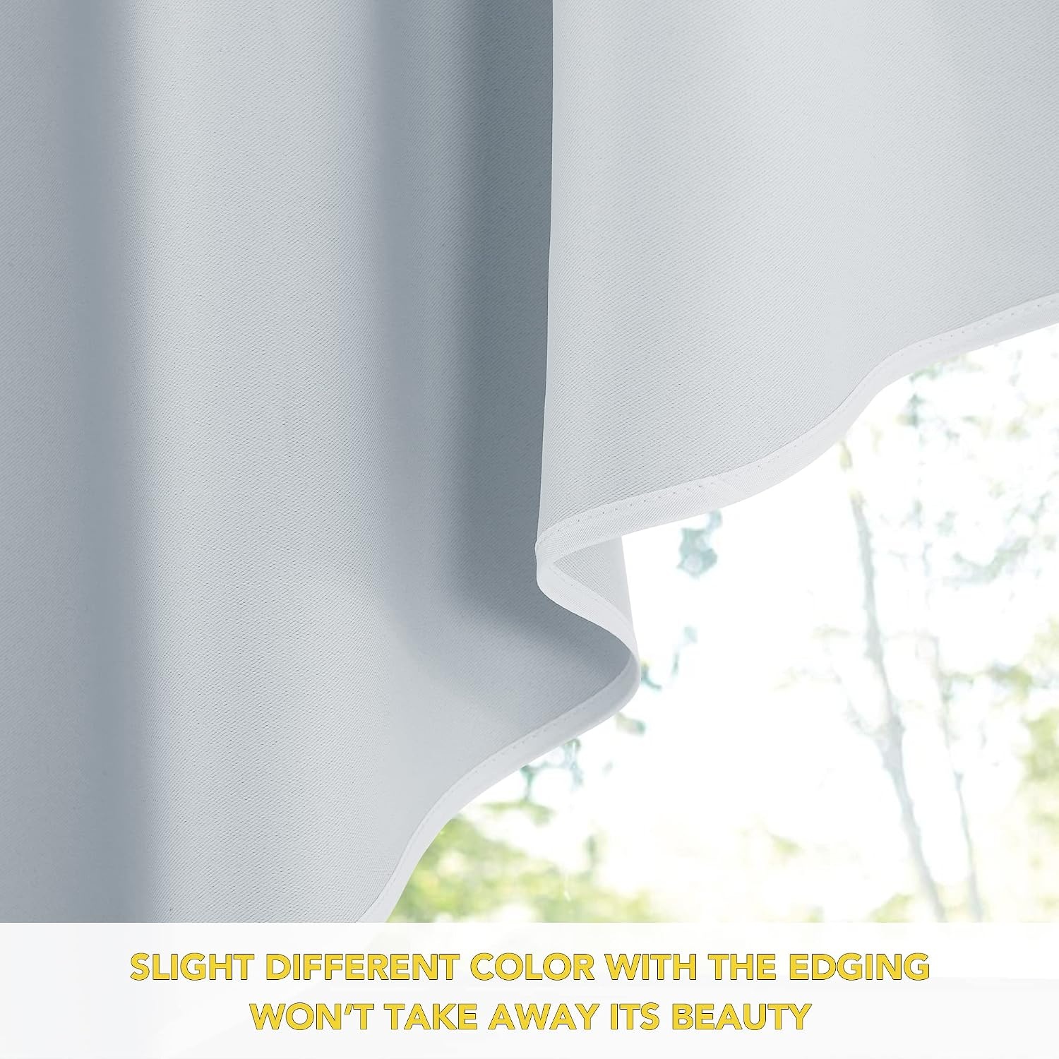 image:imageNICETOWN Blackout Window Treatment Pole Pocket Kitchen Tier Curtains Tailored Scalloped ValanceSwags for Living Room One Pair 36 Wide by 63inches Long Each Panel GreyGreyish White