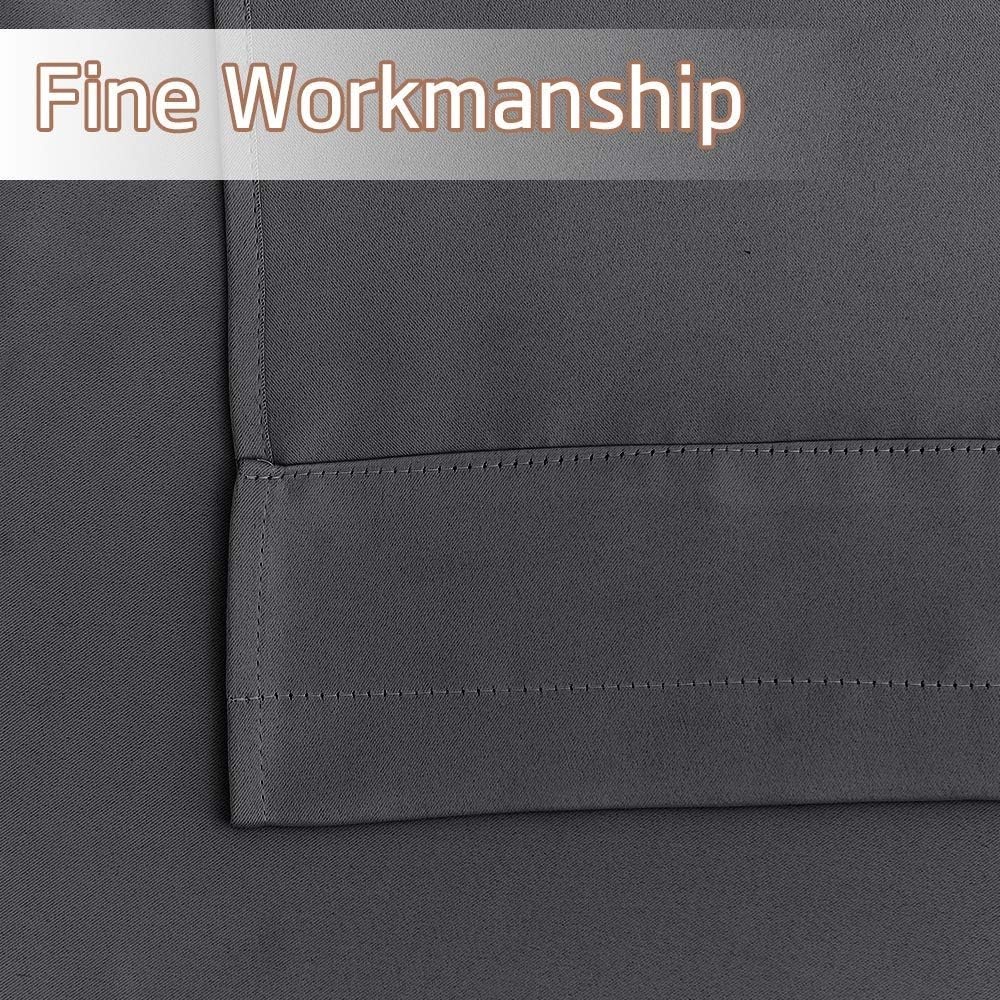 image:imageNICETOWN Blackout Window Treatment Pole Pocket Kitchen Tier Curtains Tailored Scalloped ValanceSwags for Living Room One Pair 36 Wide by 63inches Long Each Panel GreyGrey
