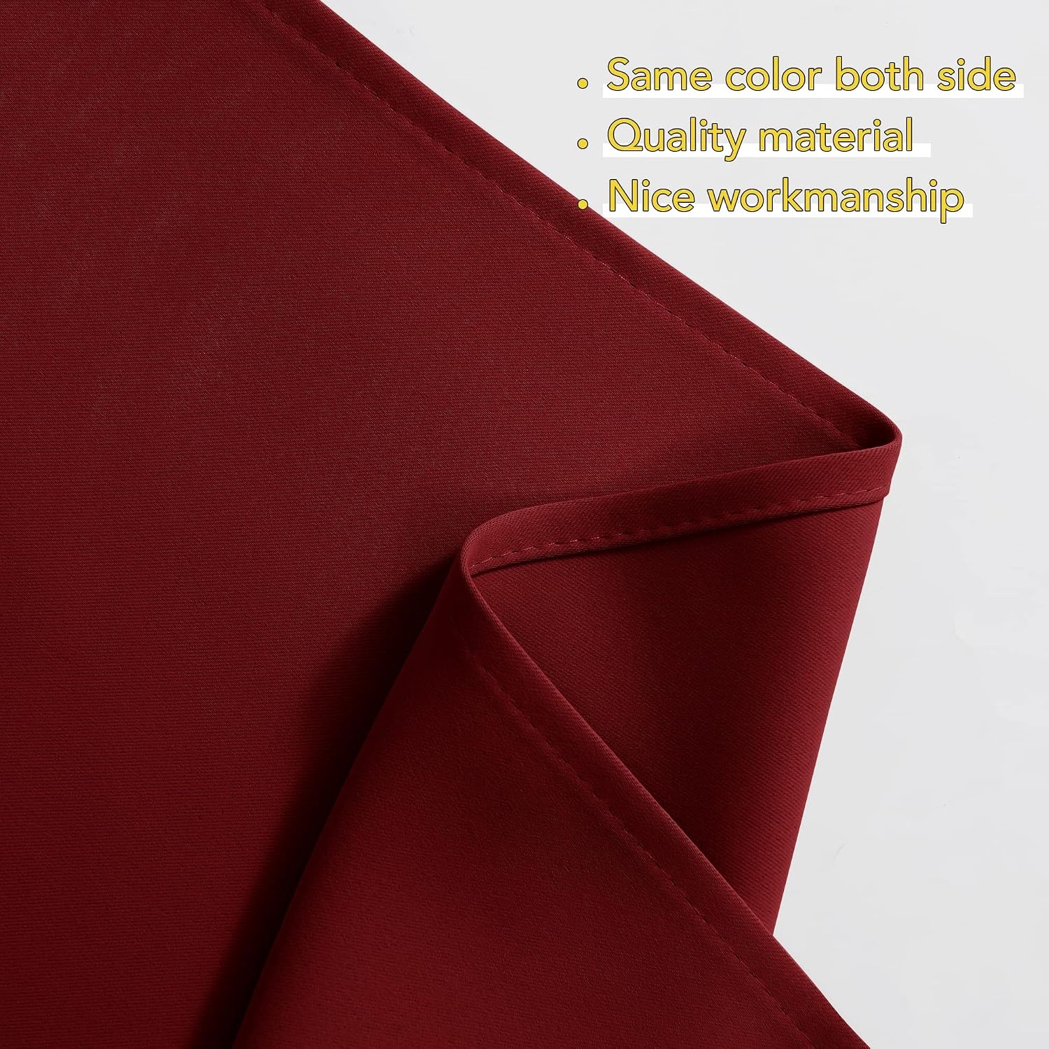 image:imageNICETOWN Blackout Window Treatment Pole Pocket Kitchen Tier Curtains Tailored Scalloped ValanceSwags for Living Room One Pair 36 Wide by 63inches Long Each Panel GreyBurgundy Red