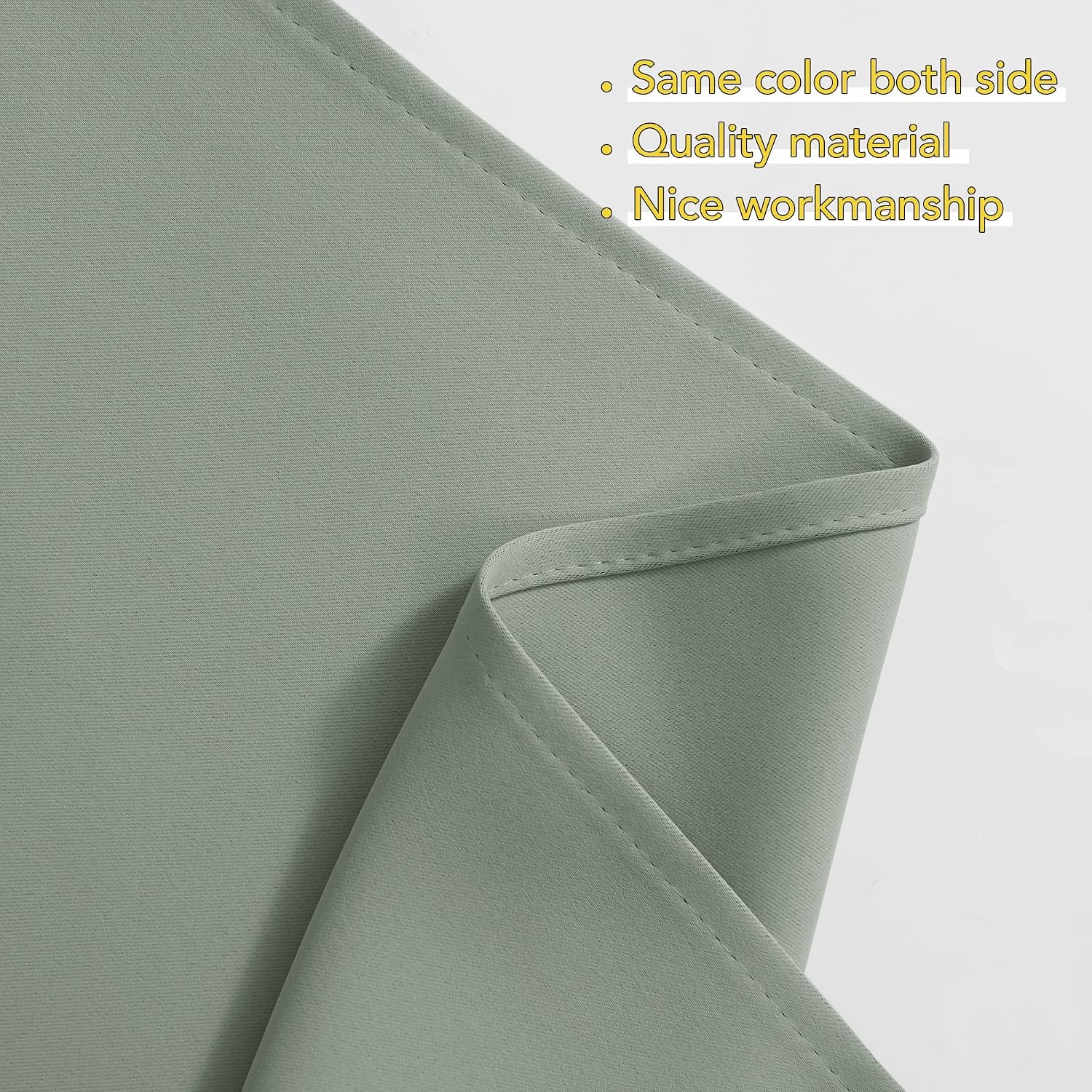 image:imageNICETOWN Blackout Window Treatment Pole Pocket Kitchen Tier Curtains Tailored Scalloped ValanceSwags for Living Room One Pair 36 Wide by 63inches Long Each Panel GreyGreyish Green