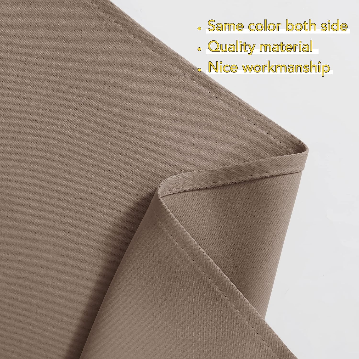 image:imageNICETOWN Blackout Window Treatment Pole Pocket Kitchen Tier Curtains Tailored Scalloped ValanceSwags for Living Room One Pair 36 Wide by 63inches Long Each Panel GreyCappuccino