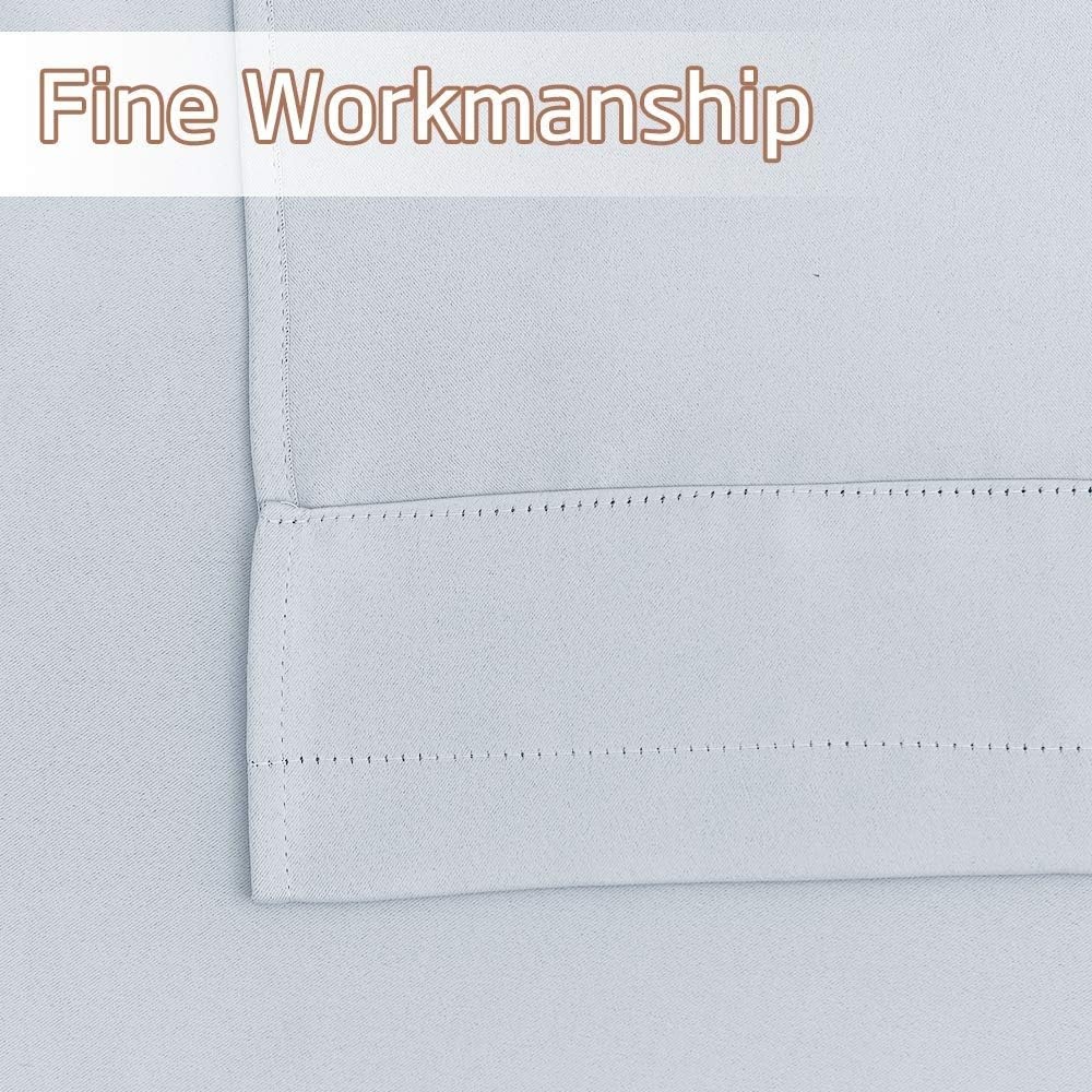 image:imageNICETOWN Blackout Window Treatment Pole Pocket Kitchen Tier Curtains Tailored Scalloped ValanceSwags for Living Room One Pair 36 Wide by 63inches Long Each Panel GreyGreyish White