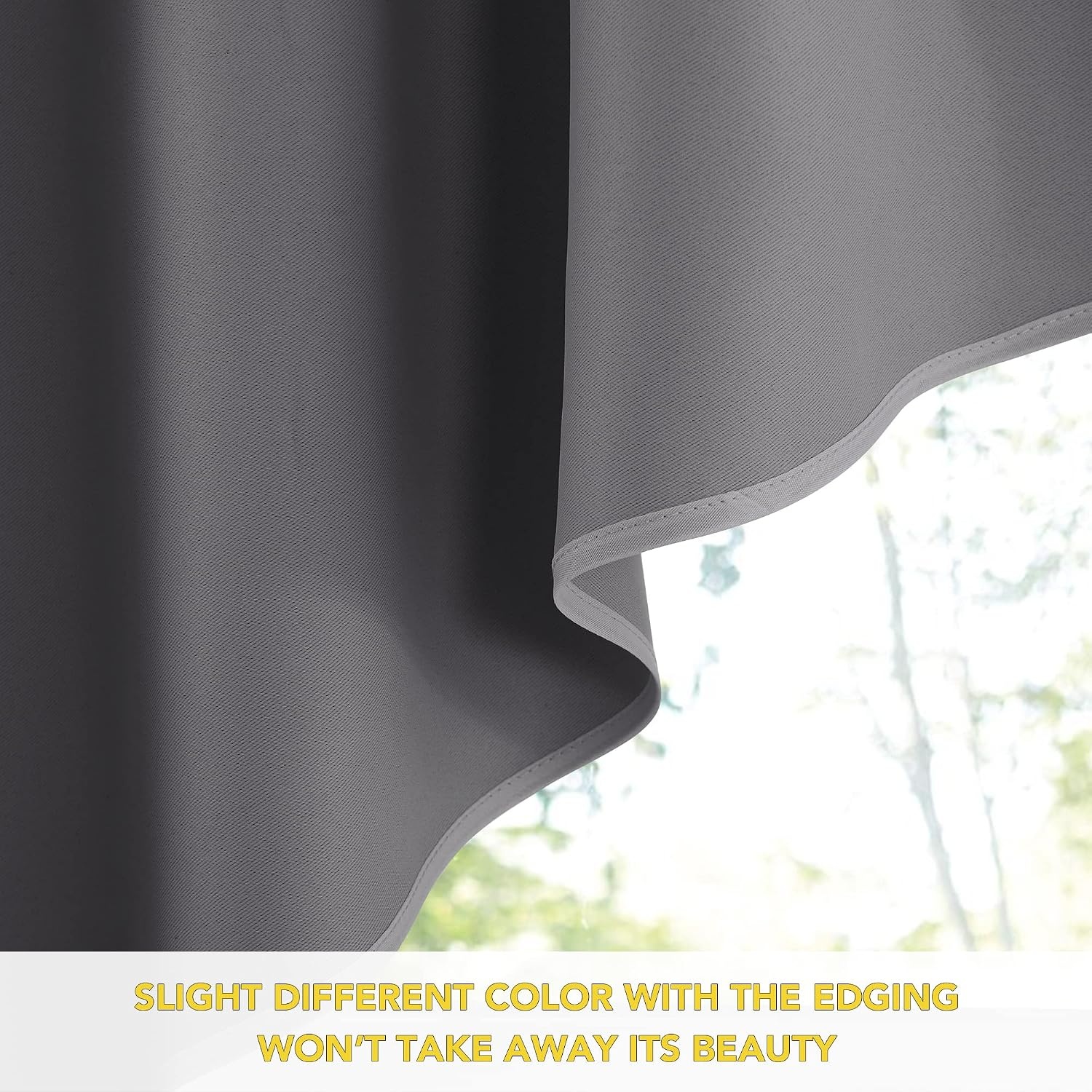 image:imageNICETOWN Blackout Window Treatment Pole Pocket Kitchen Tier Curtains Tailored Scalloped ValanceSwags for Living Room One Pair 36 Wide by 63inches Long Each Panel GreyGrey
