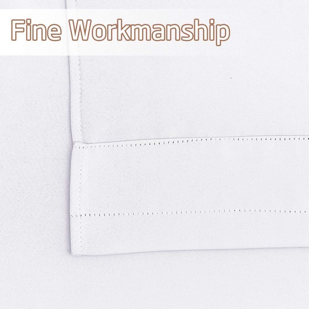 image:imageNICETOWN Blackout Window Treatment Pole Pocket Kitchen Tier Curtains Tailored Scalloped ValanceSwags for Living Room One Pair 36 Wide by 63inches Long Each Panel GreyPure White