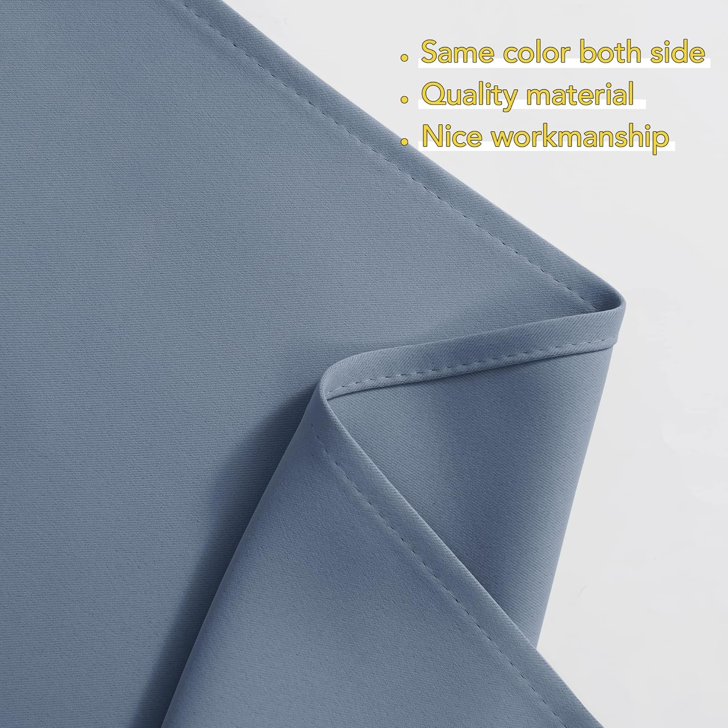image:imageNICETOWN Blackout Window Treatment Pole Pocket Kitchen Tier Curtains Tailored Scalloped ValanceSwags for Living Room One Pair 36 Wide by 63inches Long Each Panel GreyStone Blue