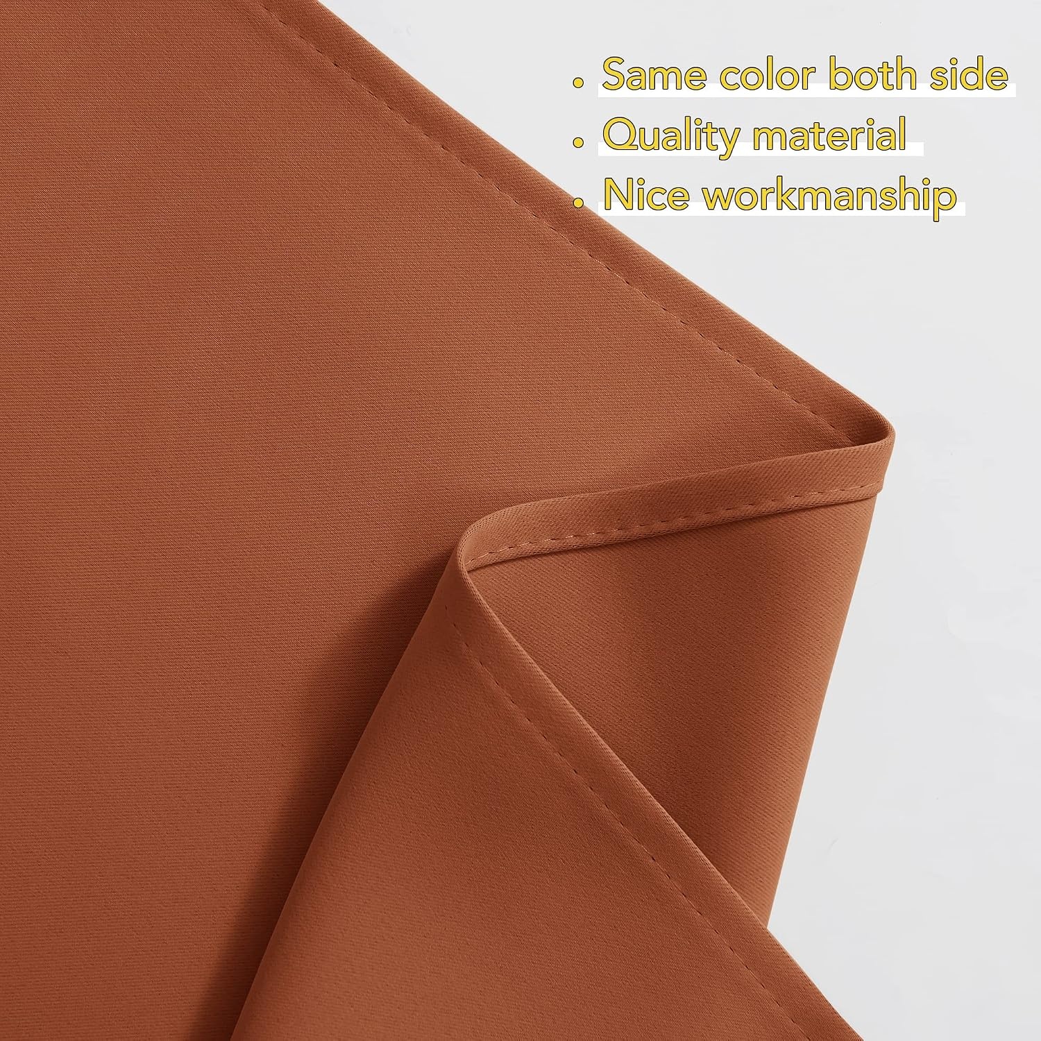 image:imageNICETOWN Blackout Window Treatment Pole Pocket Kitchen Tier Curtains Tailored Scalloped ValanceSwags for Living Room One Pair 36 Wide by 63inches Long Each Panel GreyBurnt Orange