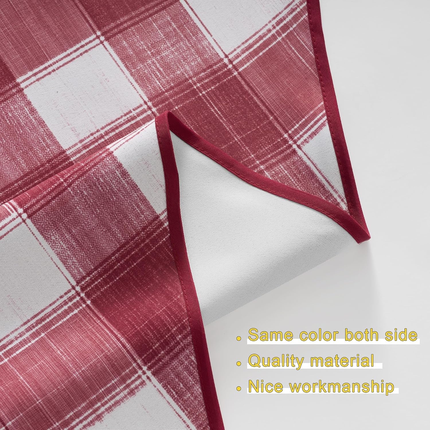 image:imageNICETOWN Blackout Window Treatment Pole Pocket Kitchen Tier Curtains Tailored Scalloped ValanceSwags for Living Room One Pair 36 Wide by 63inches Long Each Panel GreyRed White