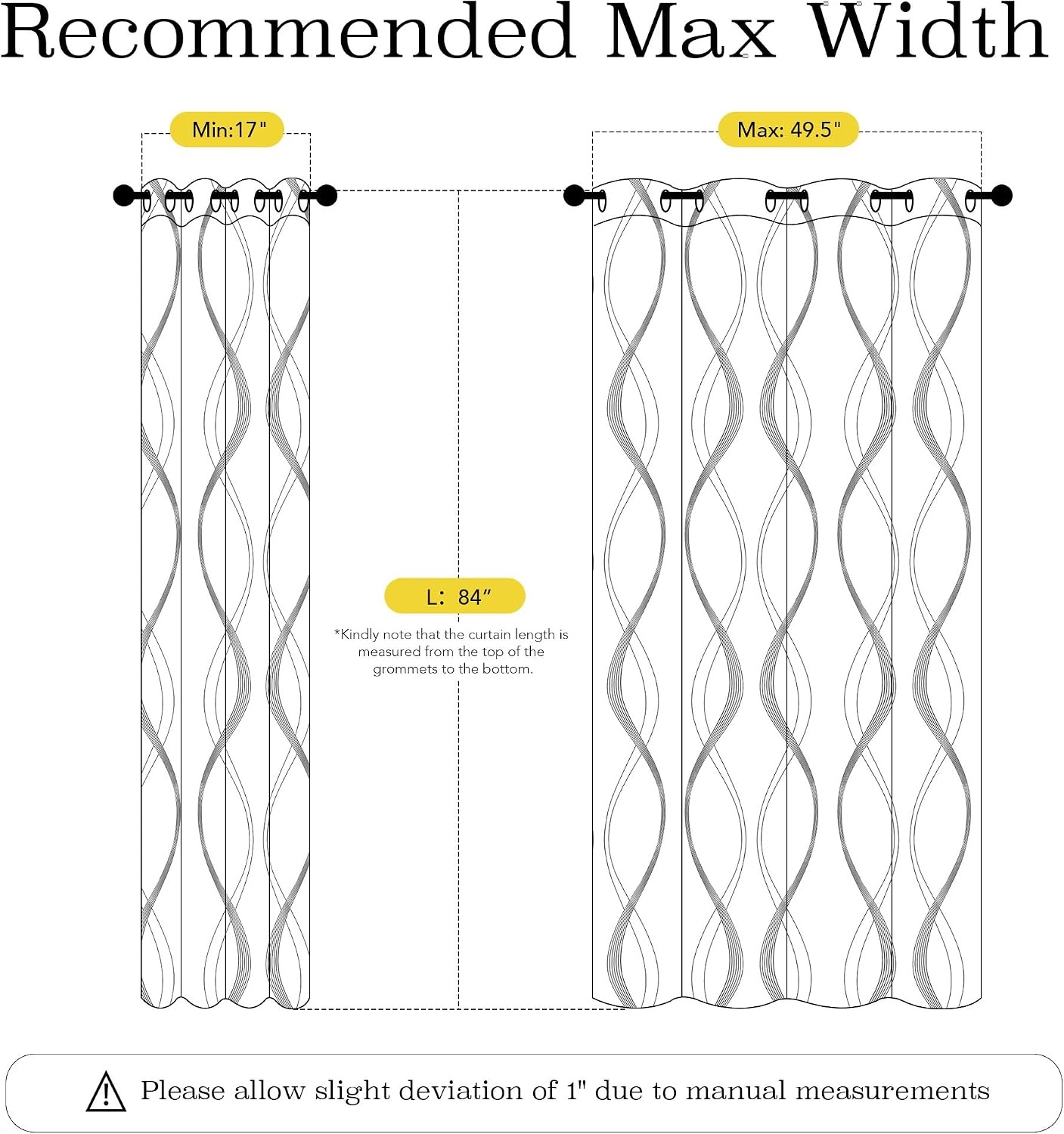 image:imageNICETOWN Grey Blackout Striped Pattern Curtains for Living Room 52 x 841 Dark Mallard