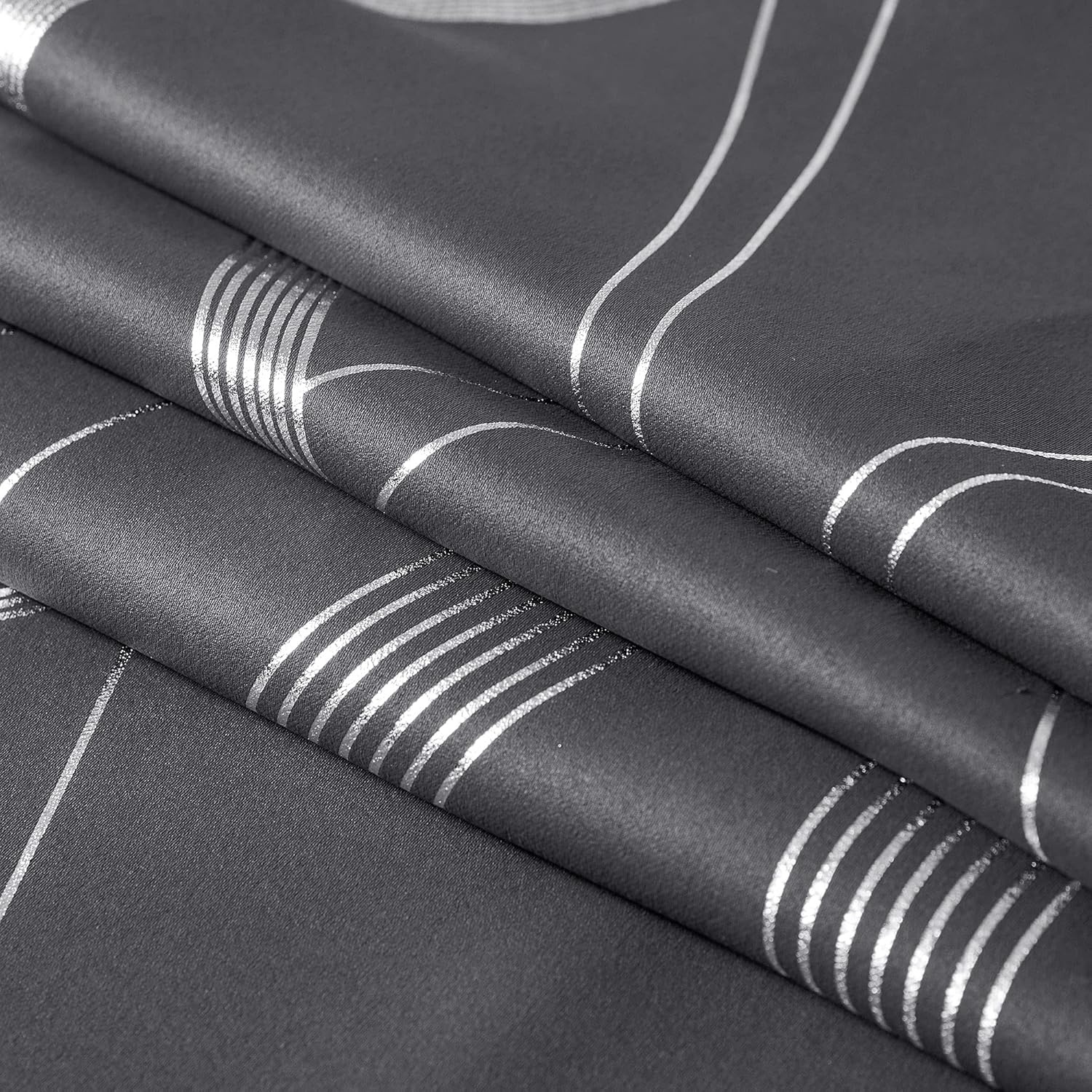 image:imageNICETOWN Grey Blackout Striped Pattern Curtains for Living Room 52 x 841 Grey