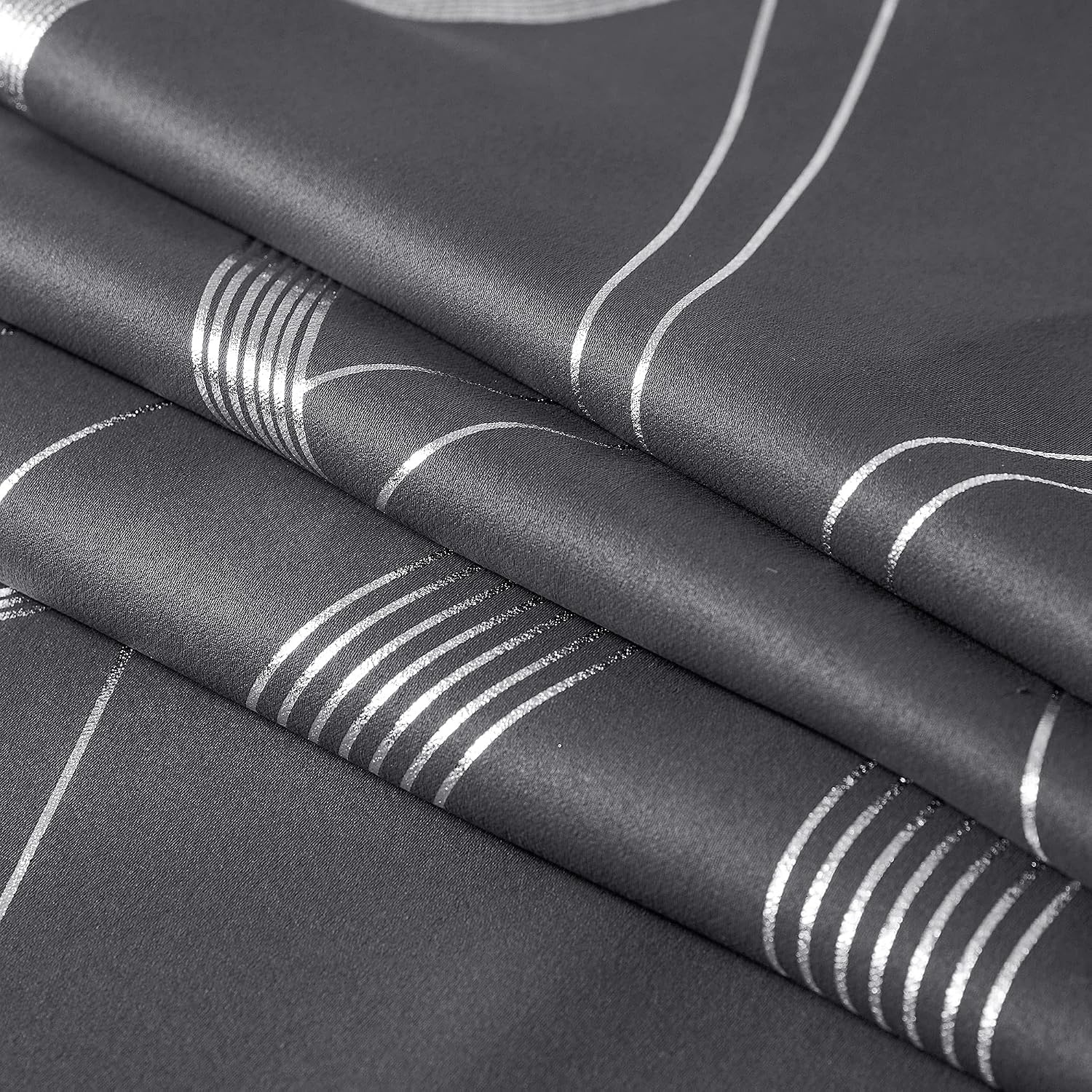 image:imageNICETOWN Grey Blackout Striped Pattern Curtains for Living Room 52 x 841 Grey