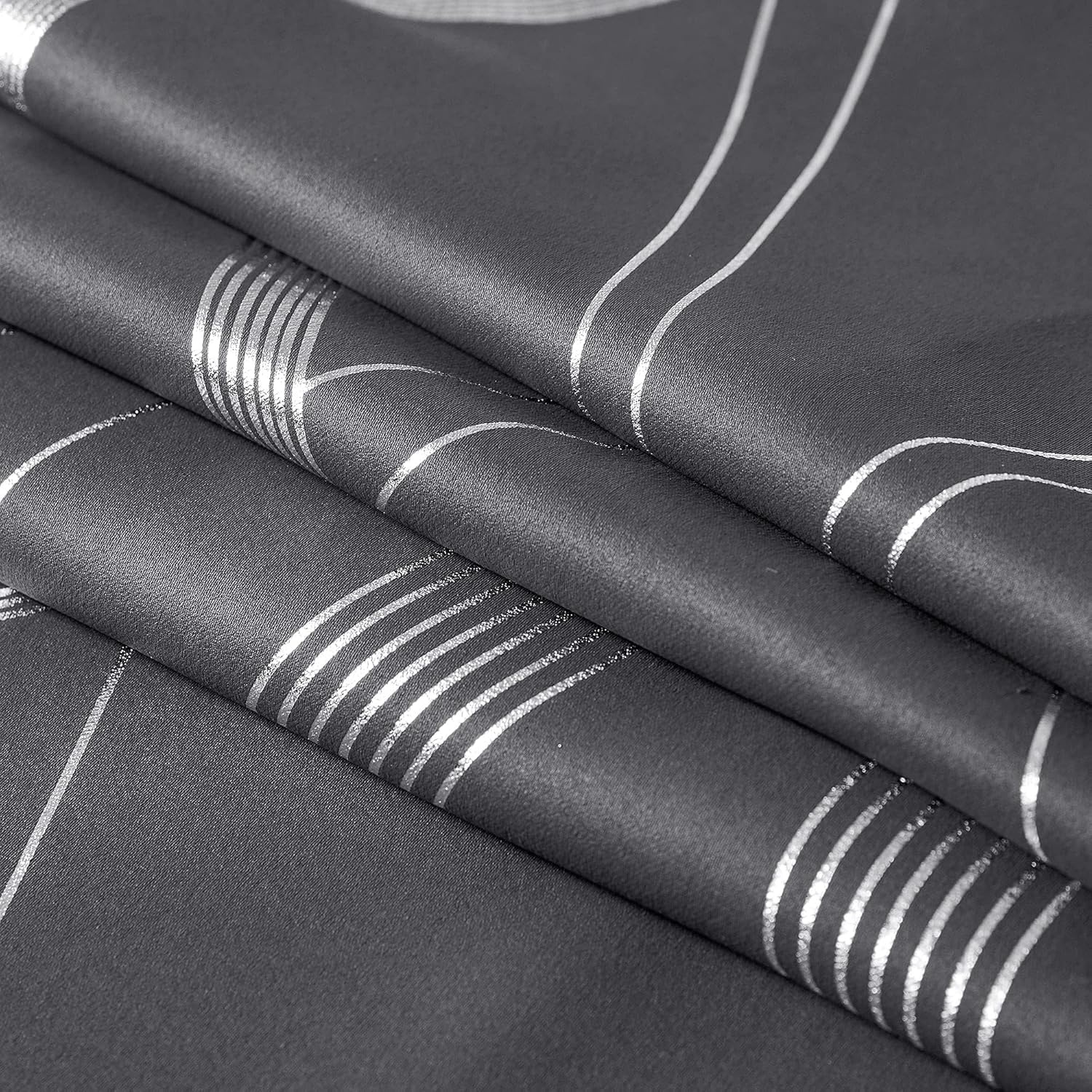 image:imageNICETOWN Grey Blackout Striped Pattern Curtains for Living Room 52 x 841 Grey