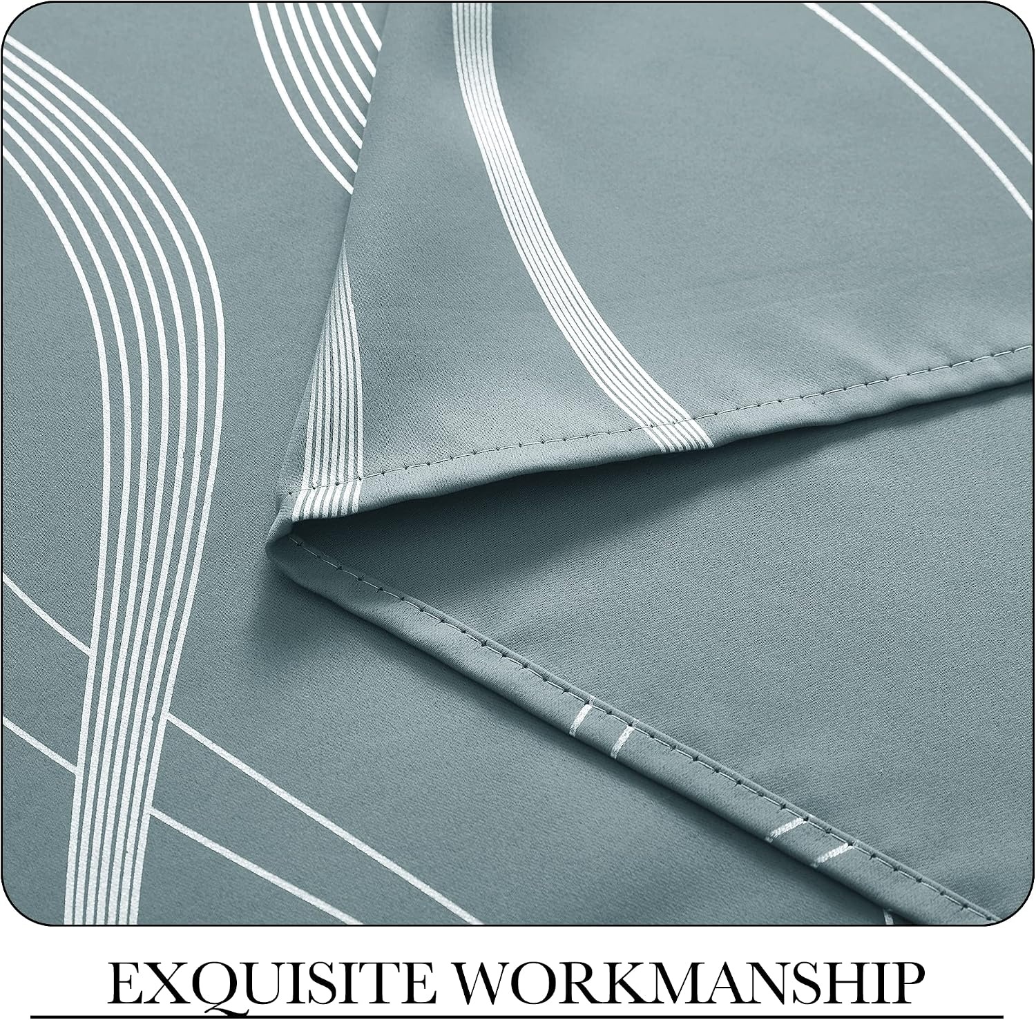 image:imageNICETOWN Grey Blackout Striped Pattern Curtains for Living Room 52 x 841 Stormy Sea