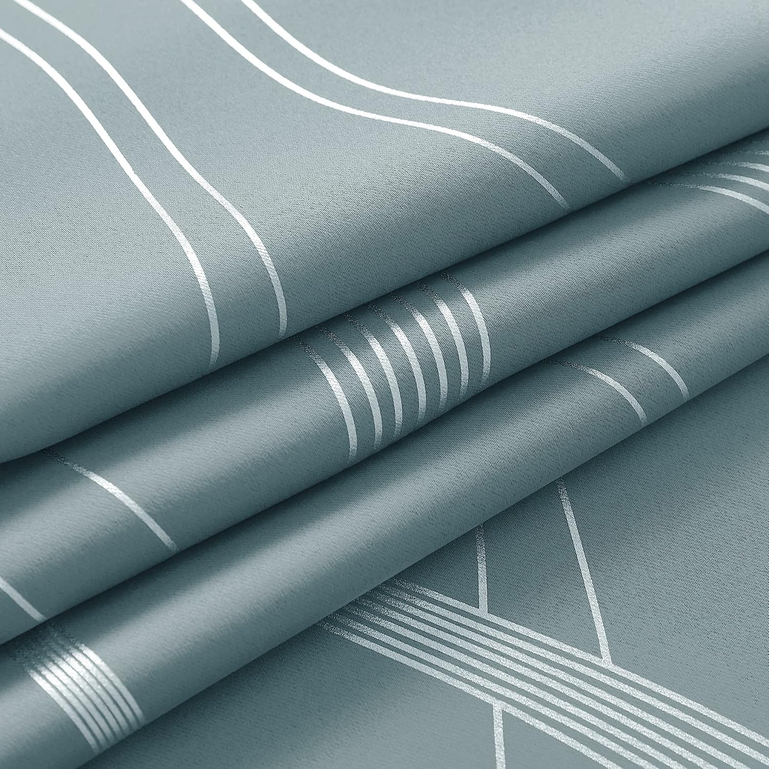 image:imageNICETOWN Grey Blackout Striped Pattern Curtains for Living Room 52 x 841 Stormy Sea