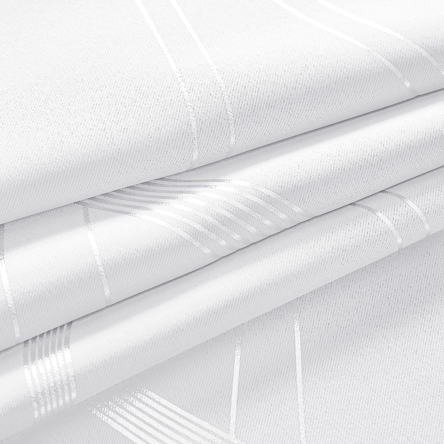 image:imageNICETOWN Grey Blackout Striped Pattern Curtains for Living Room 52 x 841 White