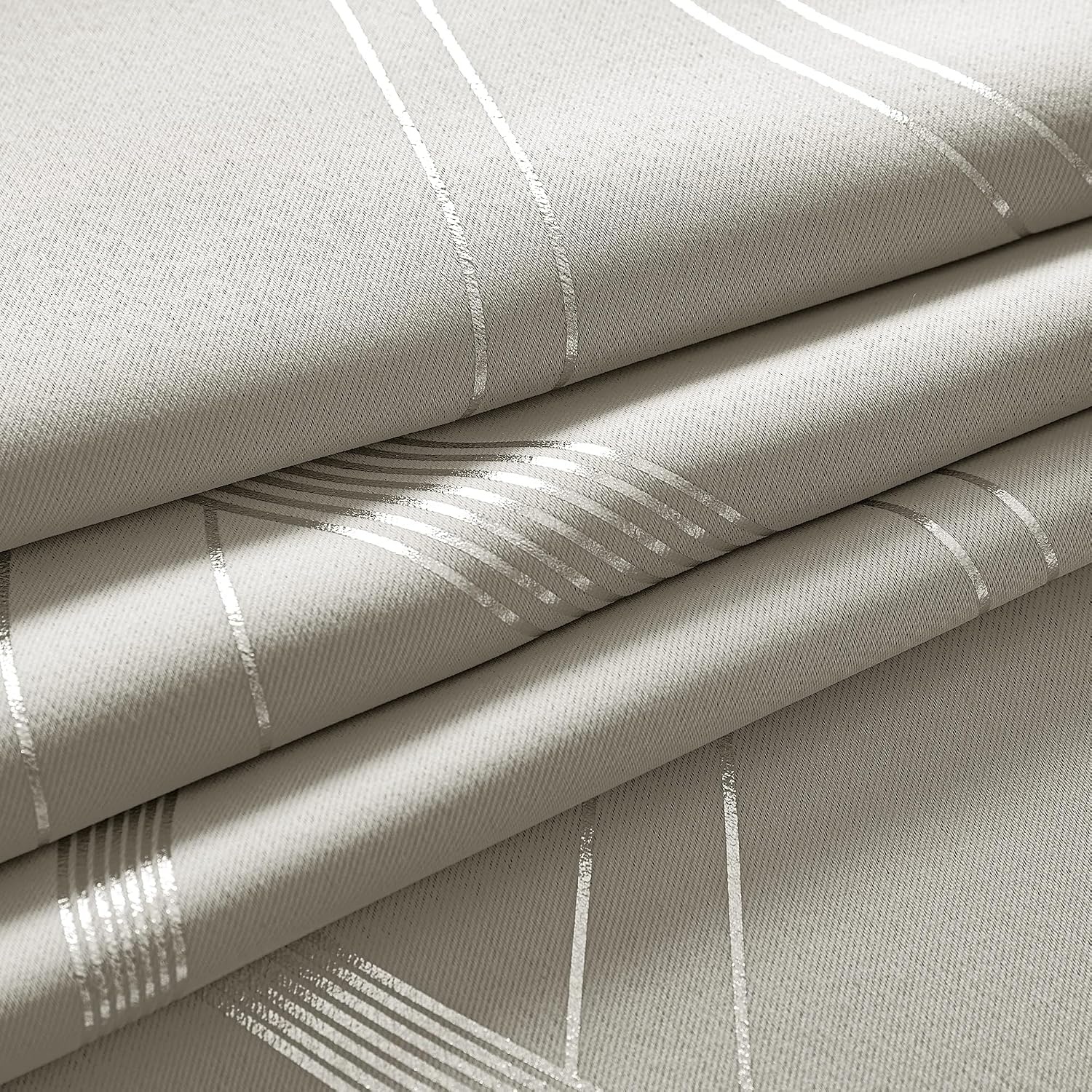 image:imageNICETOWN Grey Blackout Striped Pattern Curtains for Living Room 52 x 841natural