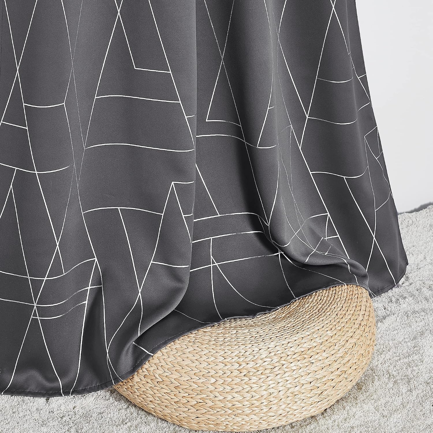 image:imageNICETOWN Grey Blackout Striped Pattern Curtains for Living Room 52 x 842 Grey