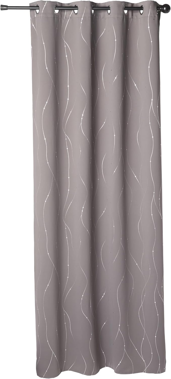 image:imageNICETOWN Grey Blackout Striped Pattern Curtains for Living Room 52 x 844 Grey