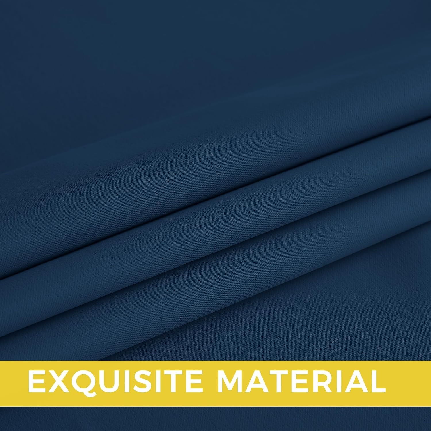 image:imageNICETOWN Grey Light Blocking Curtains 96 Inches Long 2 Panels for Living Room Bedroom Office Thermal Insulated Blackout Drapes Solid Grommet Noise Reducing Window Curtains W40Morrocan Blue