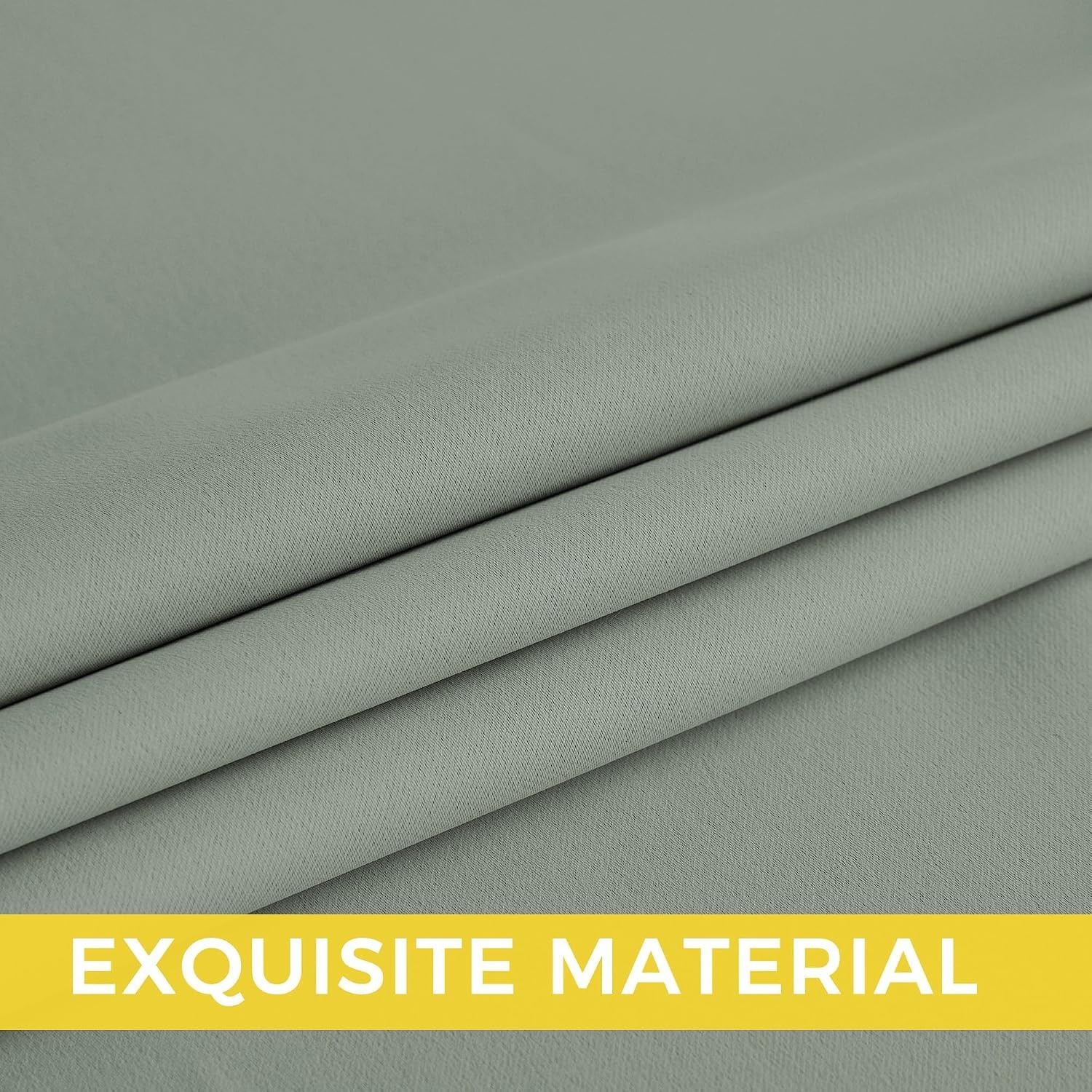 image:imageNICETOWN Grey Light Blocking Curtains 96 Inches Long 2 Panels for Living Room Bedroom Office Thermal Insulated Blackout Drapes Solid Grommet Noise Reducing Window Curtains W40Sage Green